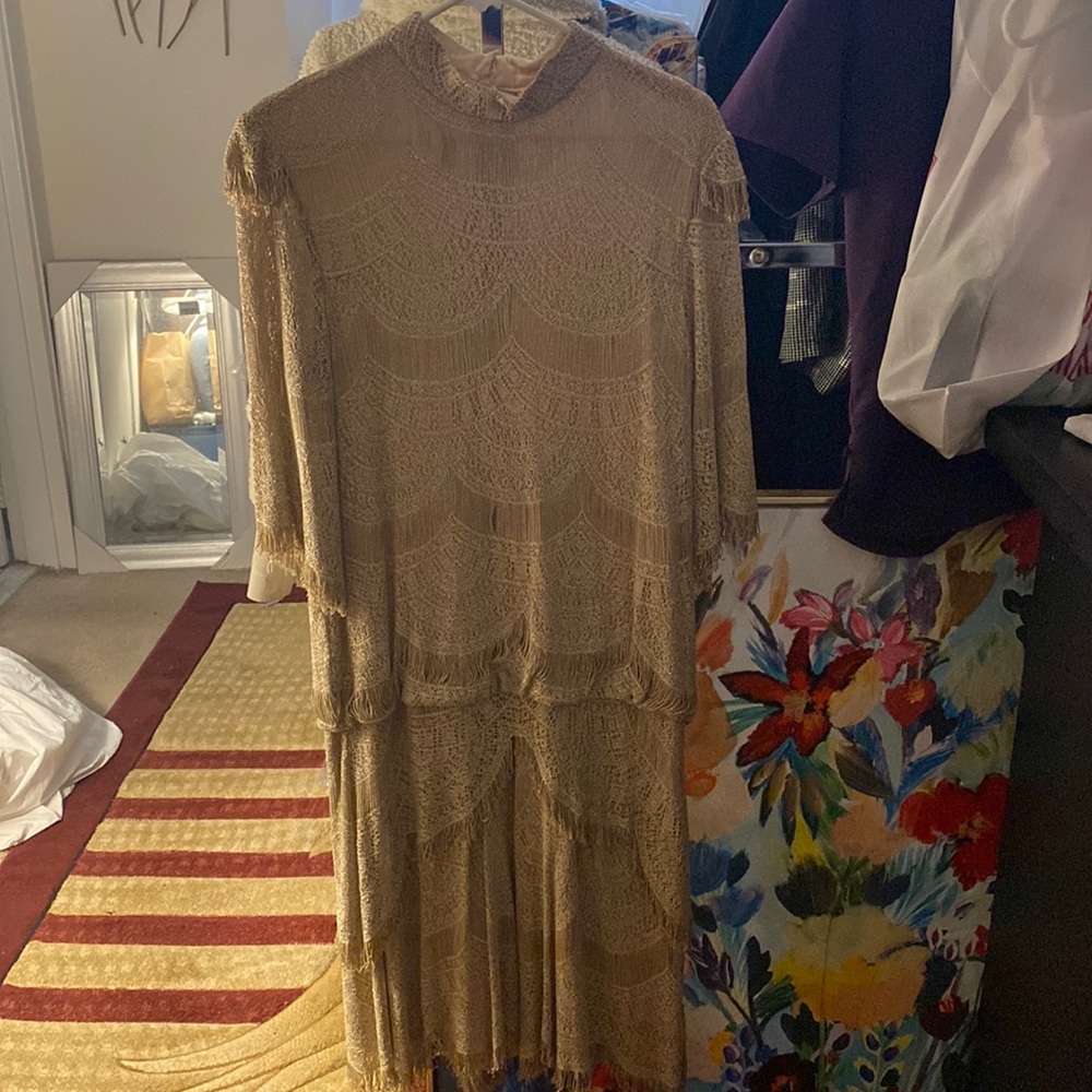 Gold shimmery evening gown